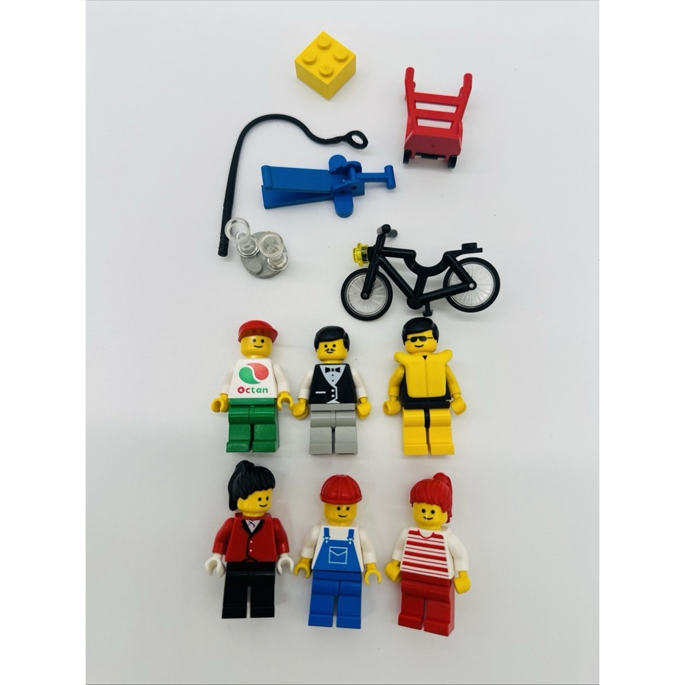 Vintage LEGO 6314 Town City People Minifigure Lot Bike Octan 1992
